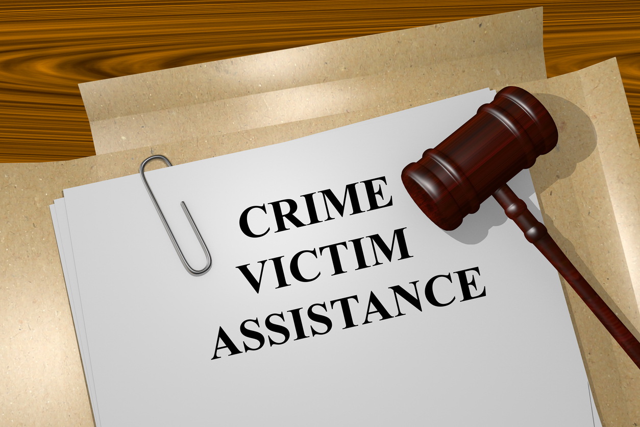 Render illustration of Crime Victim Assistance title on Legal Documents