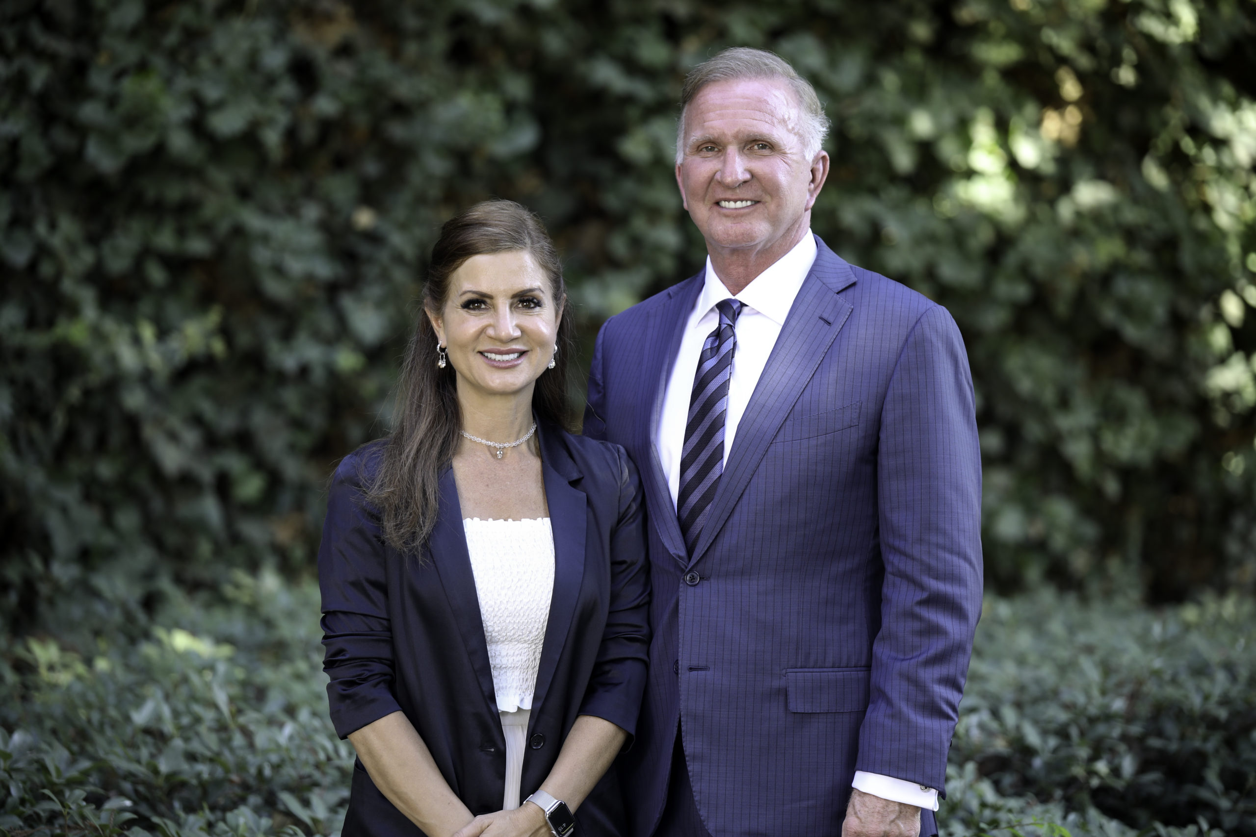 Tracy and Robert Eglet pose together for a photo at McGeorge School of Law