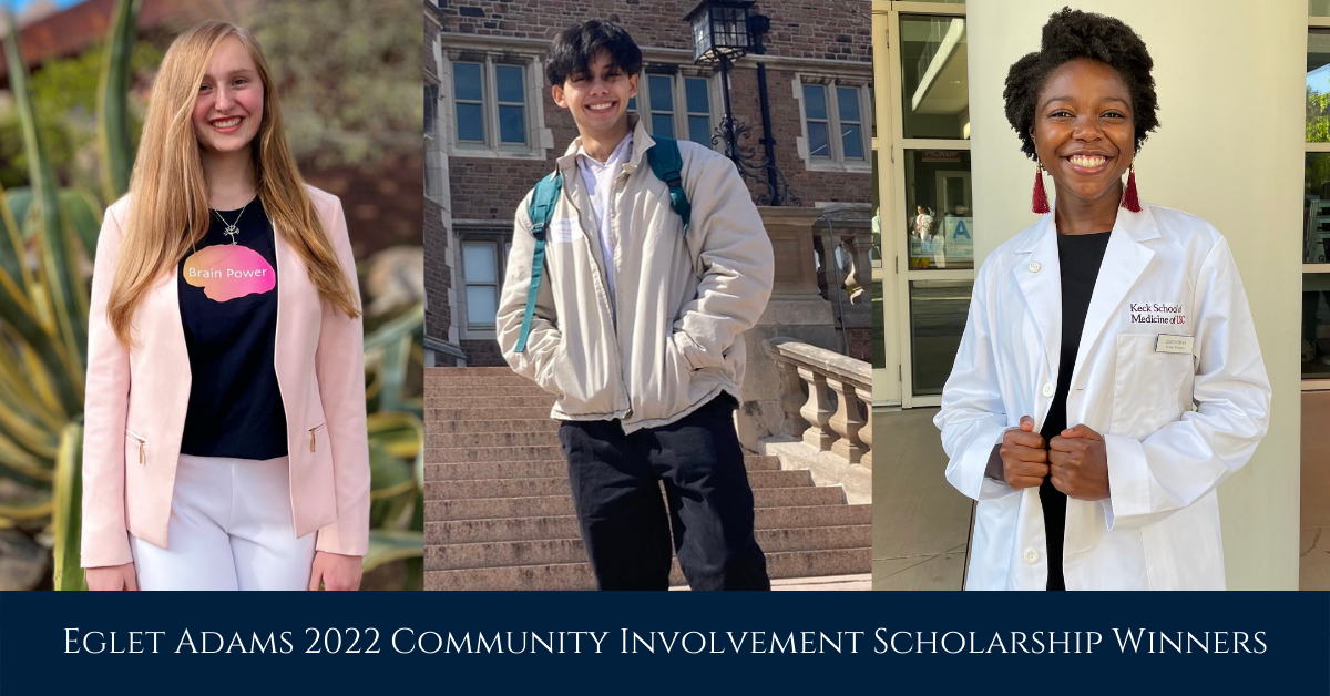 Eglet Adams Community Involvement Scholarship Winners 2022