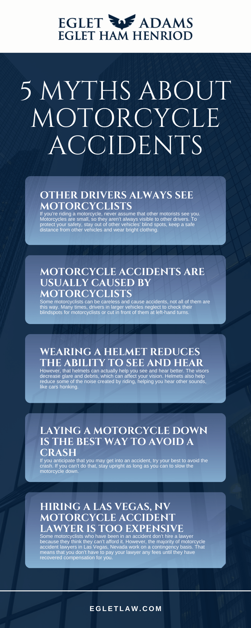 Five myths about motorcycle accidents Infographic
