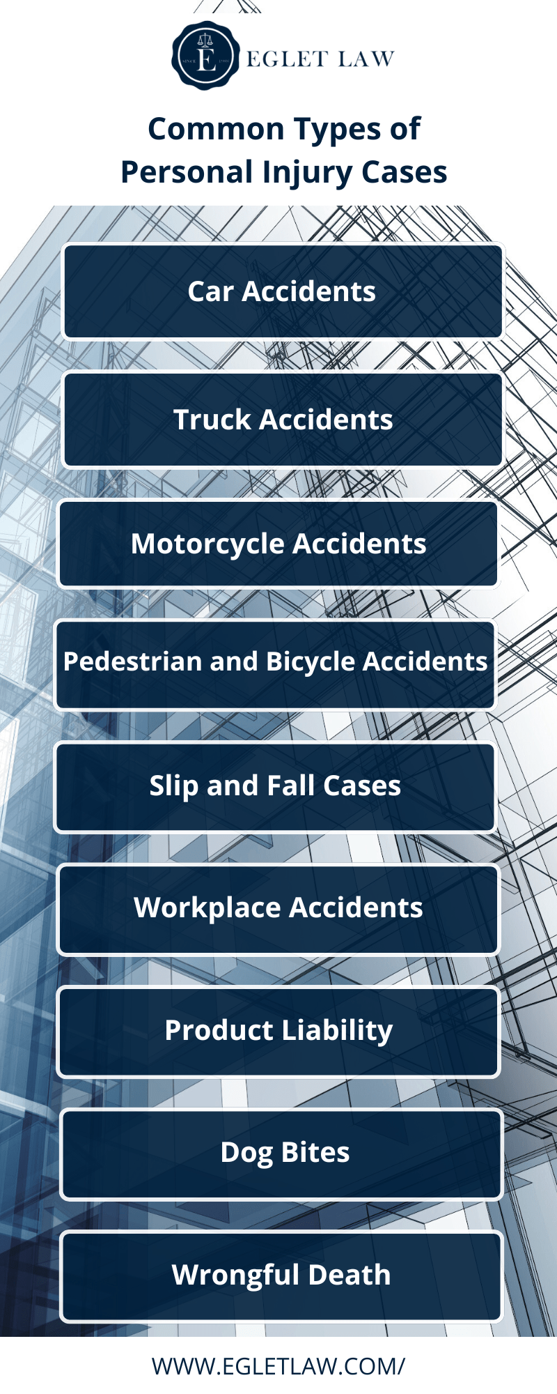 Common Types of Personal Injury Cases Infographic