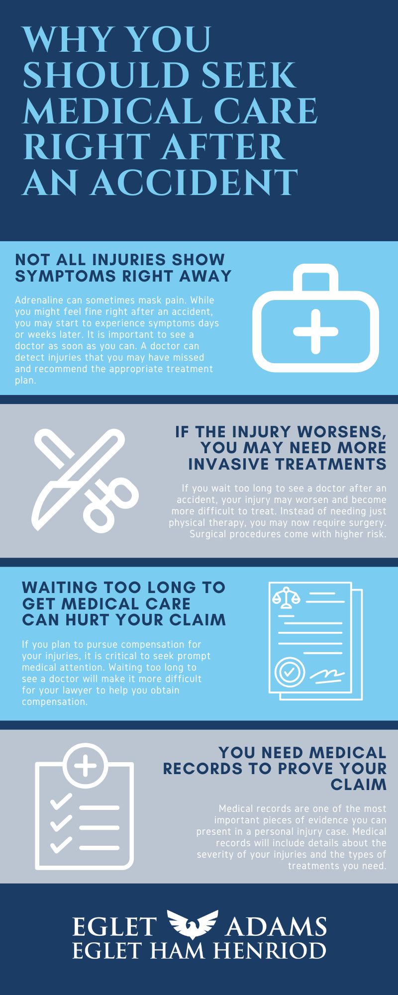 Why You Should Seek Medical Care Right After An Accident Infographic